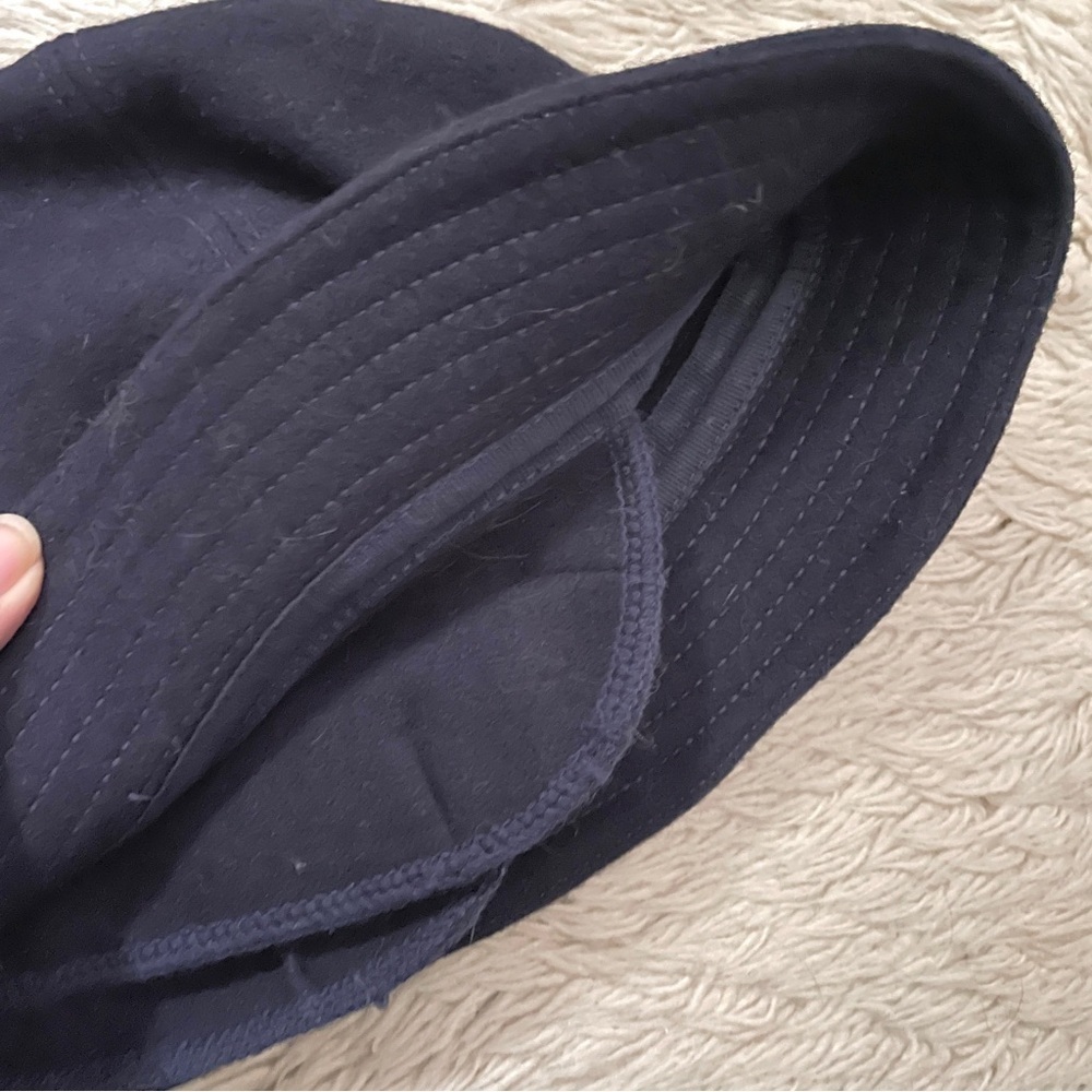 Vintage Italian Navy Wool Fisherman's Bucket Hat w/ Ear Flaps - Unisex 🎣 - Picture 7 of 9